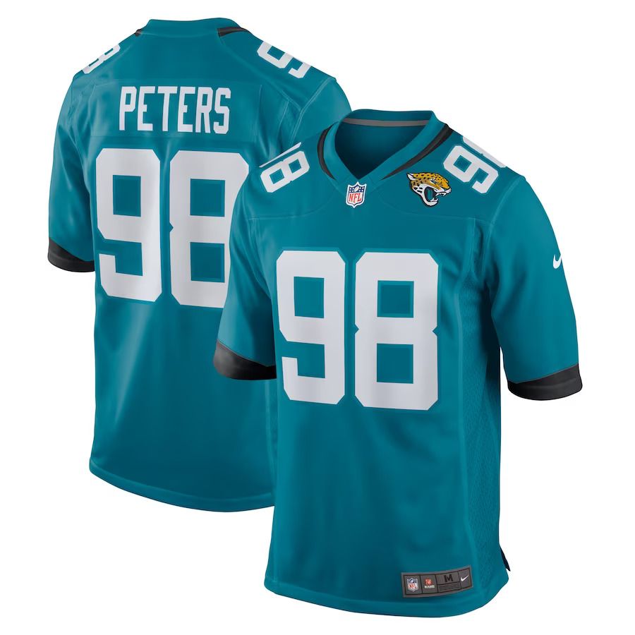 Men Jacksonville Jaguars #98 Corey Peters Nike Teal Home Game Player NFL Jersey